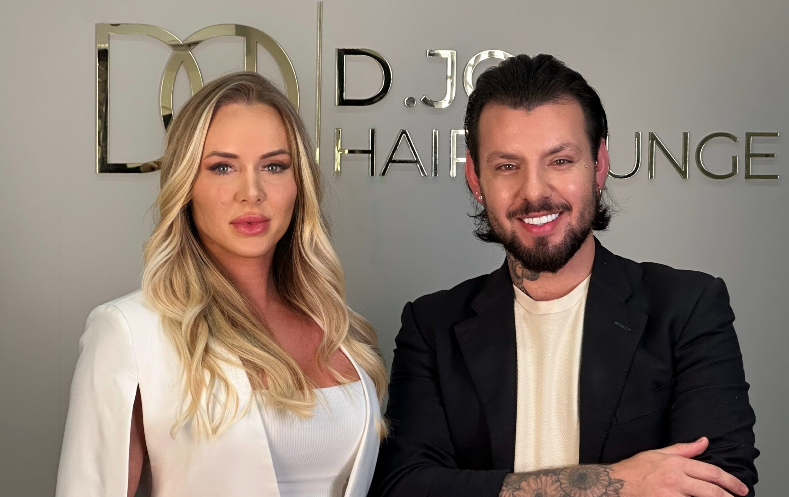 Daniela Miers e João Vitor Lemos à frente do D.JO Hair Lounge