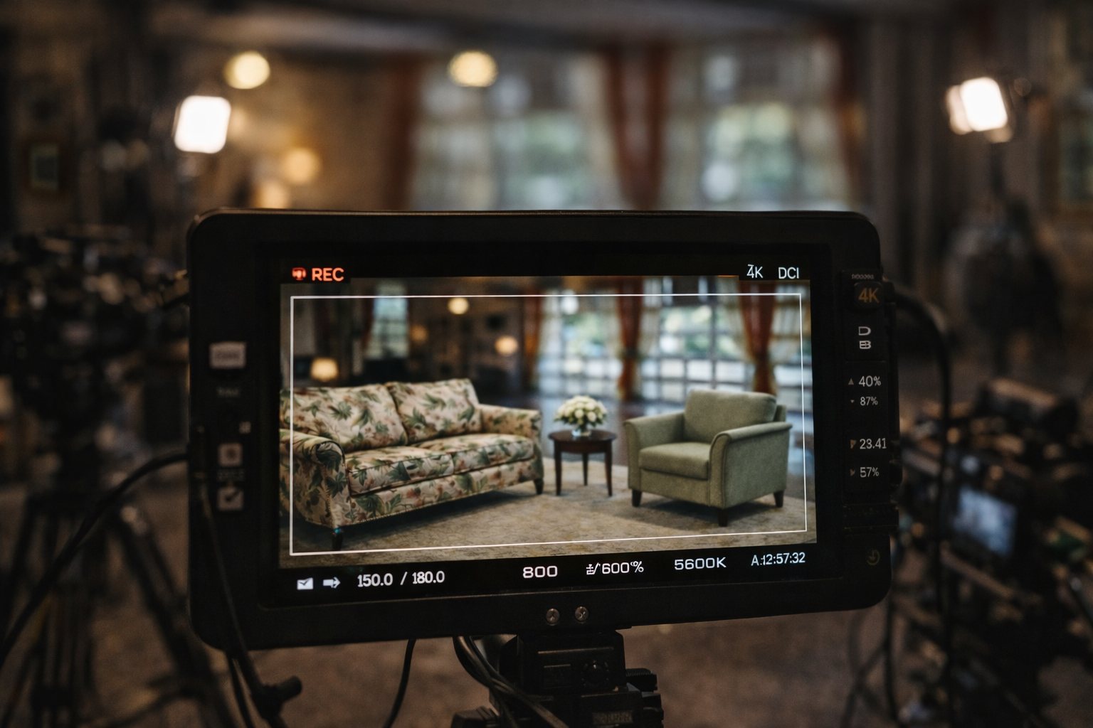 Monitor de gravação no set