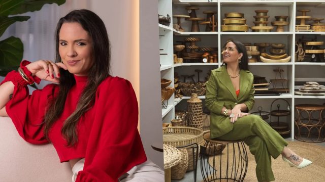 Alinie Araujo, fundadora da Selecto Locações, no showroom da empresa em Joinville
