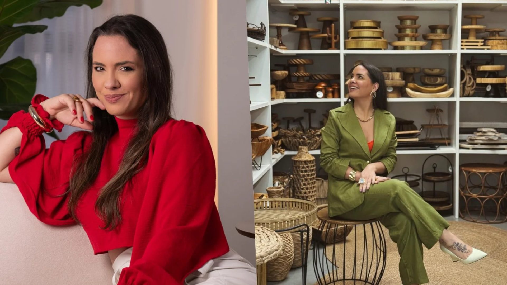 Alinie Araujo, fundadora da Selecto Locações, no showroom da empresa em Joinville